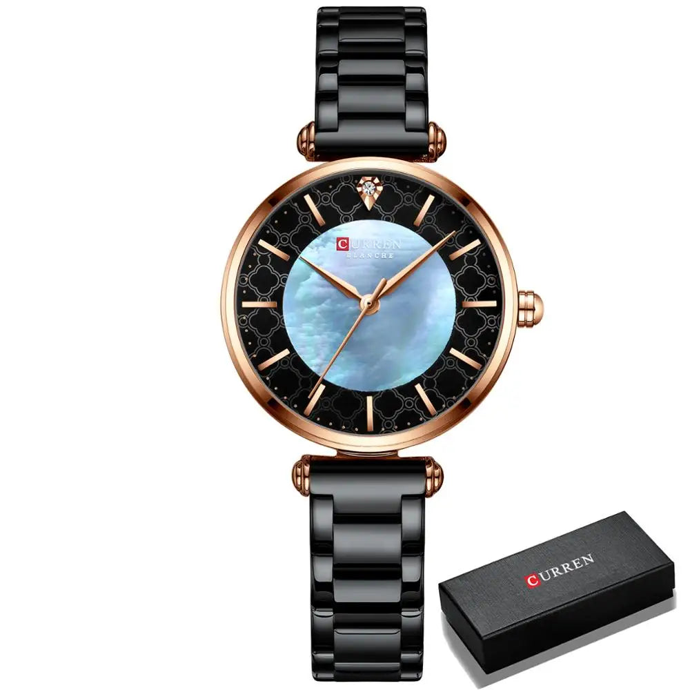 Watches Women CURREN Top Brand Fashion Thin Quartz Wristwatch with Charming Stainless Steel Bracelet часы женские наручные - Sun Studio