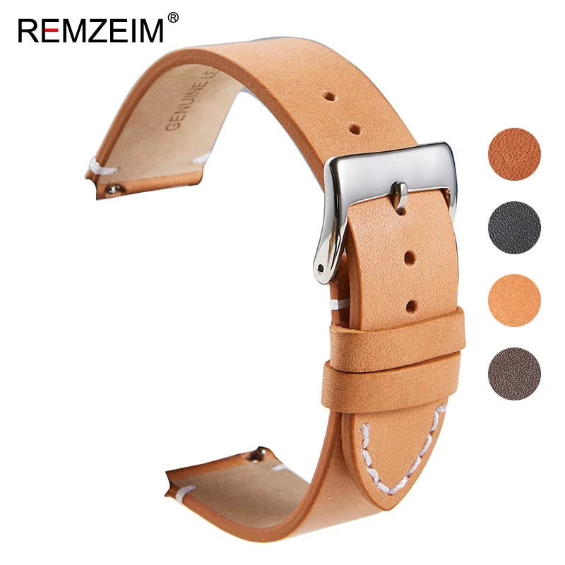 Calfskin Genuine Leather Watchbands Quick Release Watch Band 18mm 20mm 22mm 24mm Smartwatch Strap Watches Accessories - Sun Studio