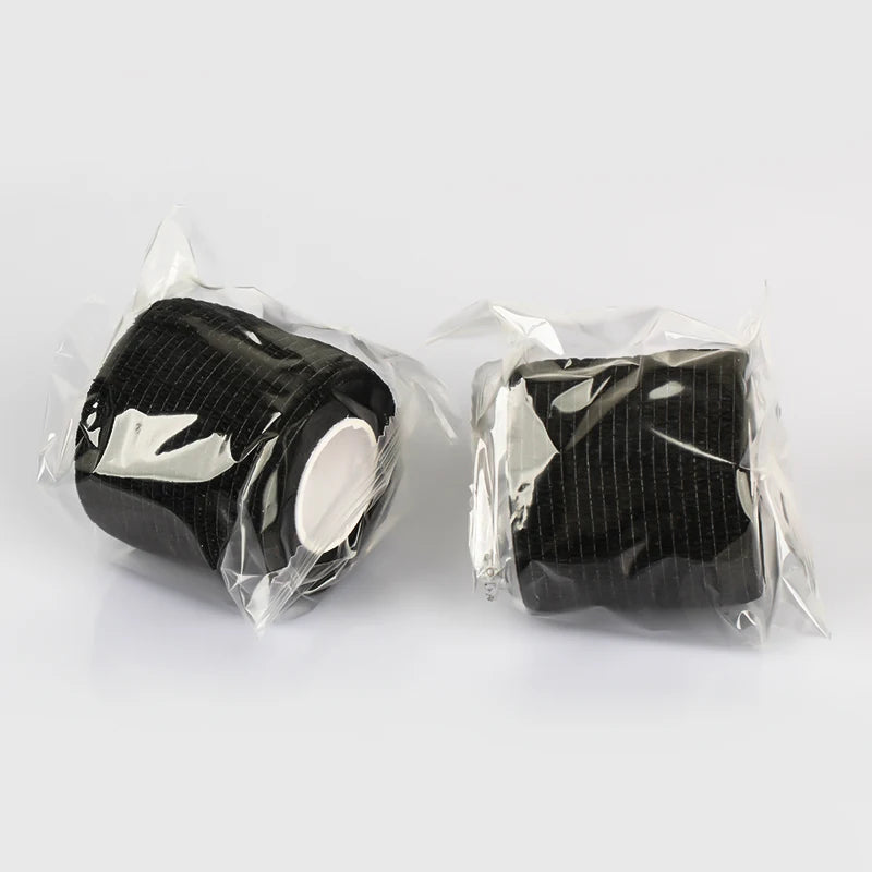 Black Tape Tattoo Handle Bandage Anti-slip Athletic Nonwoven Waterproof Disposable Self-adhesive Elastic Bandage Grip Cover Wrap - Sun Studio