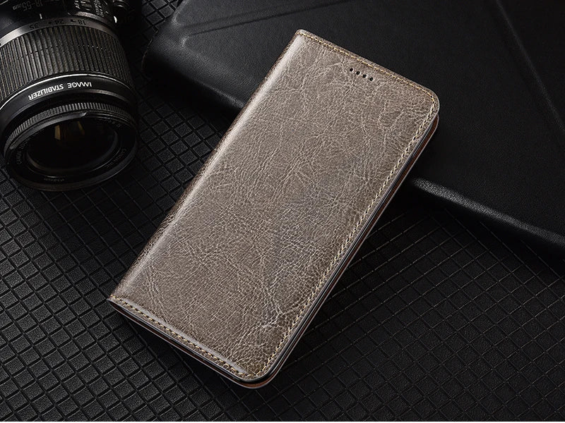 Magnetic Genuine Leather Skin Flip Wallet Book Phone Case Cover On For Infinix Hot Note 30 40 50 50i 60 Pro Plus 4G 5G Note60 - Sun Studio