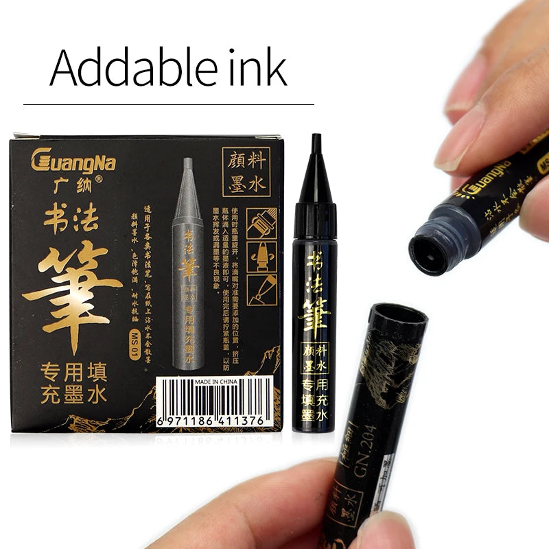 Guangna Calligraphy Pen Beautiful Pen Soft Head Addable Ink Brush/Medium/Fine/Extra-fine Practice Pen Wedding Signature Pen - Sun Studio
