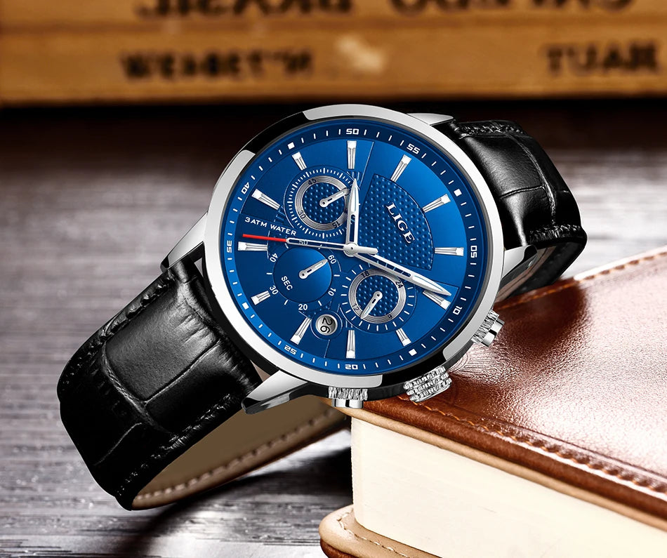 LIGE 2026 Watch Men Fashion Sports Quartz Clocks Mens Watches Top Brand Leather Military Waterproof Date Watch Relogio Masculino - Sun Studio