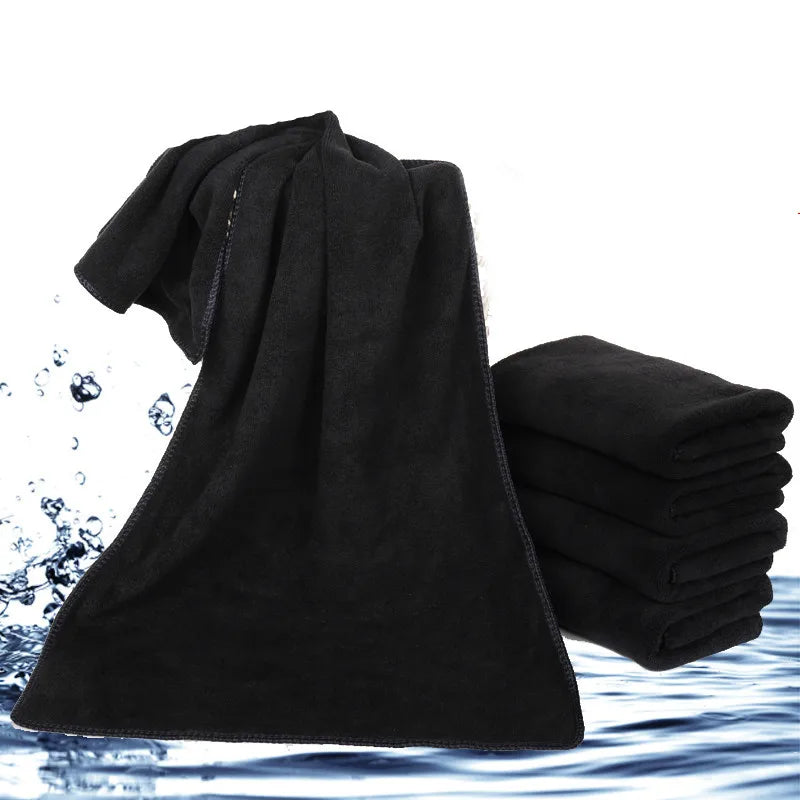 Thicken Increased Superfine Fiber Fitness Quick-drying Sports Towel Fitness Sports Bath Towel (Black) - Sun Studio