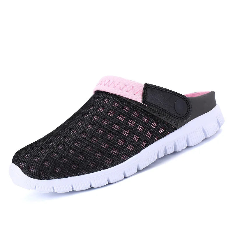 Plus Size 36-46 Mens Sandals Summer Garden Shoes Mesh Slippers Soft Bottom Beach Clogs Womens Slip-On Solid Breathable Zapatos 3 - Sun Studio