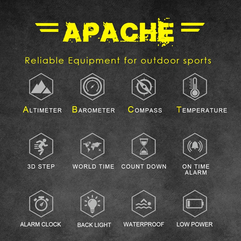 NORTH EDGE Men's sport Digital watch Hours Running Swimming Military Army watches Altimeter Barometer Compass waterproof 50m - Sun Studio