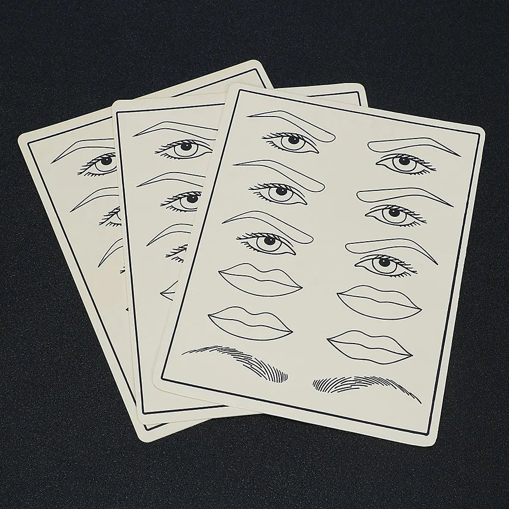Double Side Eyebrow Tattoo Practice Skin Silicone Skin Kits Tattoo Supplies For Microblading Permanent Makeup Beginner PMU Set - Sun Studio