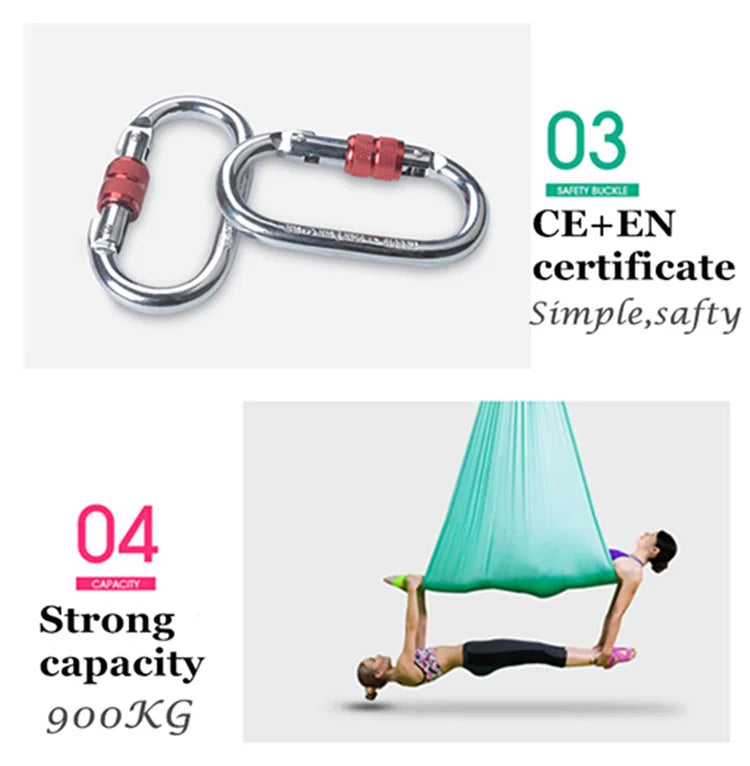 Stretch fabric Full set Flying-Aerial Yoga Hammock Fabric Swing Latest Multifunction Anti-gravity Yoga belts for yoga training - Sun Studio
