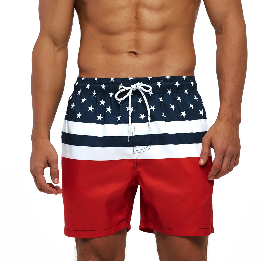 Quick-drying swimwear men beach shorts men's swimming trunks suit bath man holiday shorts quarter-print swimming trunk swimsuit - Sun Studio