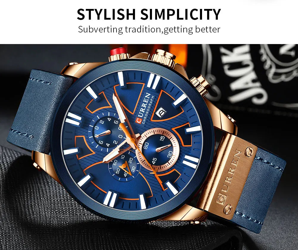 New CURREN Men Watches Fashion Quartz Wrist Watches Men's Military Waterproof Sports Watch Male Date Clock Relogio Masculino - Sun Studio