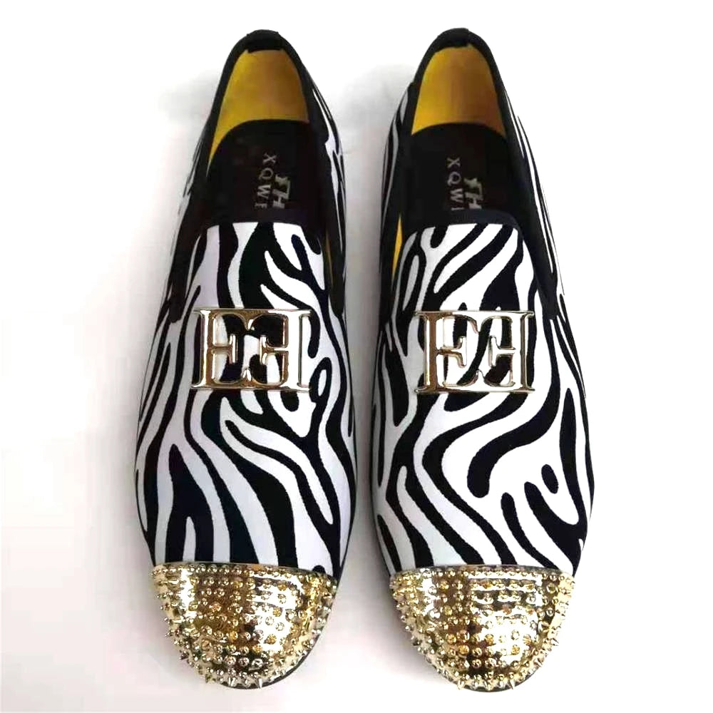 XQWFH 2021 Fashion Mens Loafers Bow Tie Black White Leather Slip On Moccasins Luxury Smoking Flats Men Wedding Dress Shoes - Sun Studio
