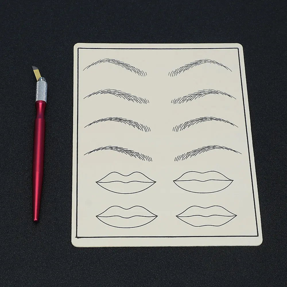 Double Side Eyebrow Tattoo Practice Skin Silicone Skin Kits Tattoo Supplies For Microblading Permanent Makeup Beginner PMU Set