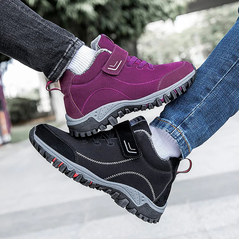 Brand Winter Men Suede Work Shoes Fur Warm Ankle Boots Outdoor Non-slip Men's Boots Men Waterproof Snow Boots Big Size 36-48 - Sun Studio