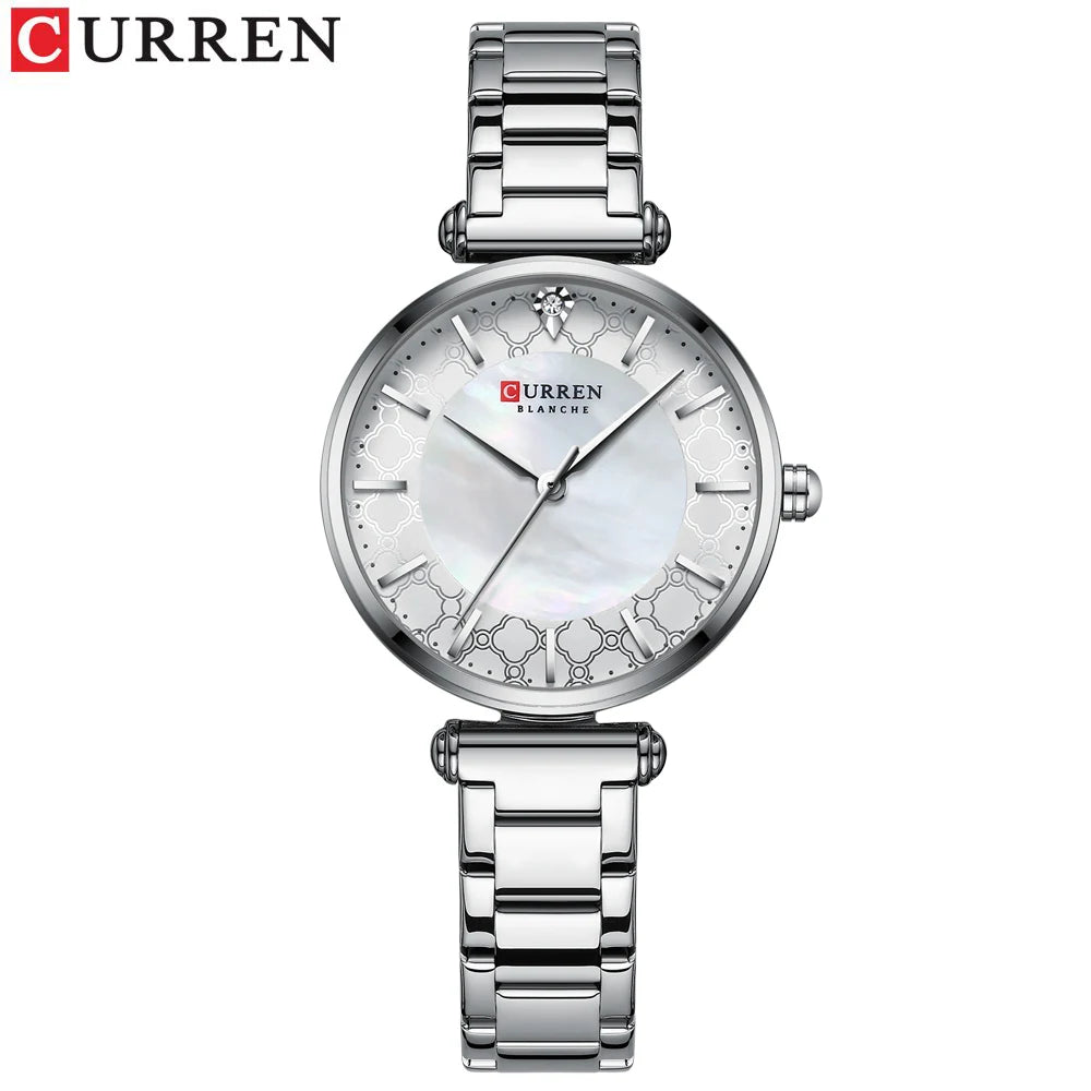 Watches Women CURREN Top Brand Fashion Thin Quartz Wristwatch with Charming Stainless Steel Bracelet часы женские наручные - Sun Studio