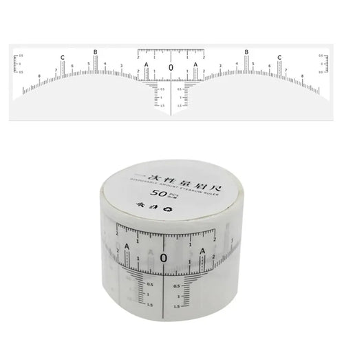 50PCS Disposable Eyebrow Ruler Sticker Adhesive Microblading Eyebrow Tattoo Brow Styling Mapping Guide Permanent Makeup Tool - Sun Studio