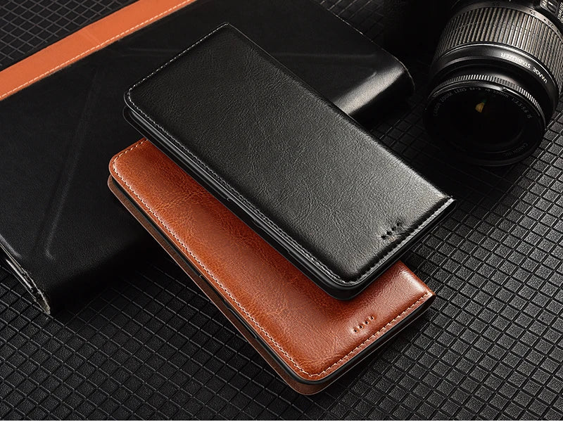 Magnetic Genuine Leather Skin Flip Wallet Book Phone Case Cover On For Infinix Hot Note 30 40 50 50i 60 Pro Plus 4G 5G Note60 - Sun Studio
