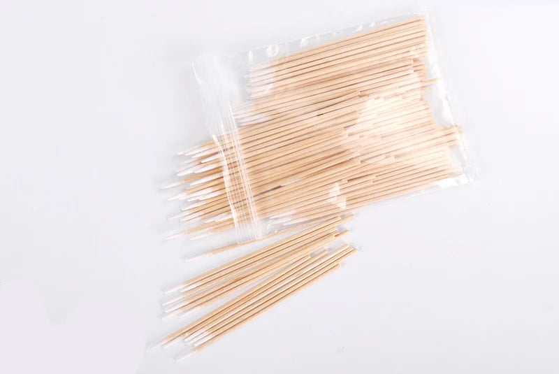 Microblading 100pcs Wooden Cotton Swab Cosmetics Permanent Makeup Health Ear Jewelry 7 CM Clean Sticks Buds Tip - Sun Studio