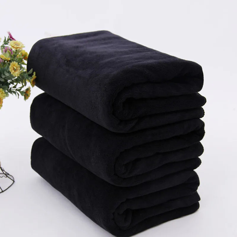 Thicken Increased Superfine Fiber Fitness Quick-drying Sports Towel Fitness Sports Bath Towel (Black) - Sun Studio