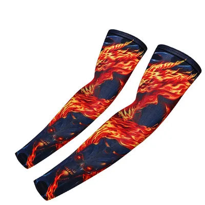 2PCS Cool Men Women Cycling Running Arm Warmer Sleeves UV Sun Protection Cuff Arm Cover Fishing Arm Sleeve Basketball Armguards - Sun Studio