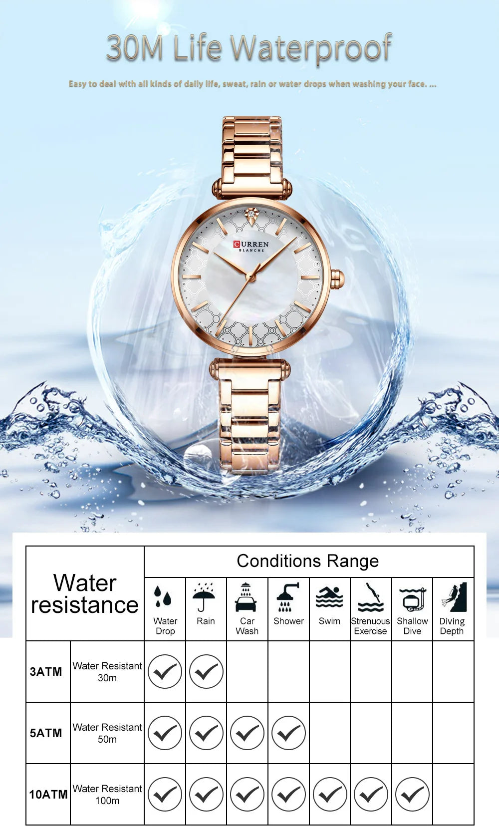 Watches Women CURREN Top Brand Fashion Thin Quartz Wristwatch with Charming Stainless Steel Bracelet часы женские наручные - Sun Studio