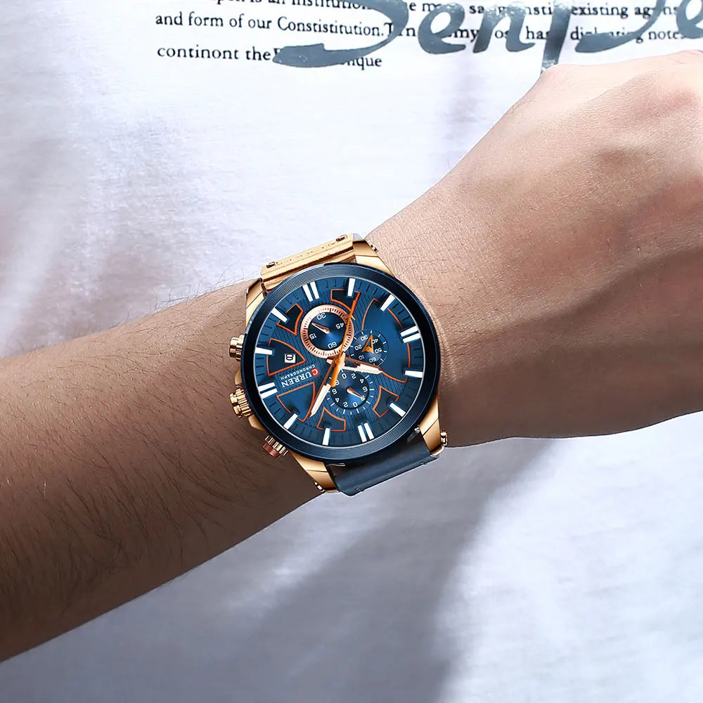 New CURREN Men Watches Fashion Quartz Wrist Watches Men's Military Waterproof Sports Watch Male Date Clock Relogio Masculino - Sun Studio