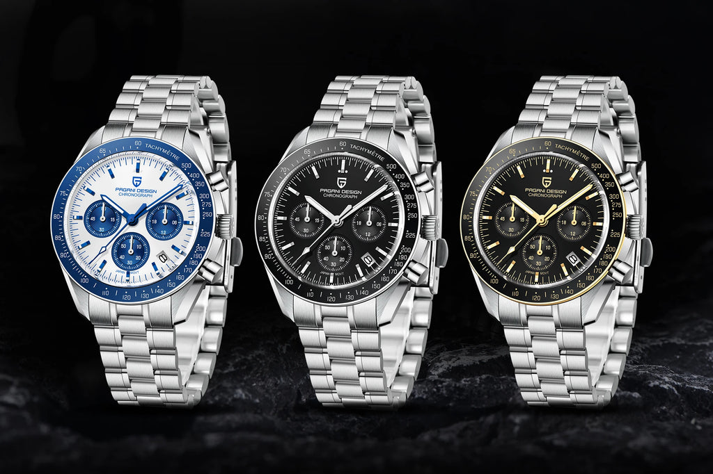 PAGANI DESIGN 2025 New Moon Men's Watches Luxury Quartz Watch For Men AR Sapphire Glass 100M Waterproof Wristwatch Chronograph - Sun Studio