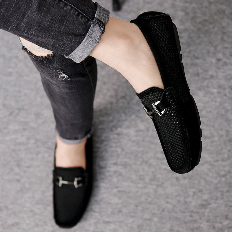 Size 38-45 Breathable Suede Leather Loafers Men Hot Sale Flat Men's Shoes Classic Driving Shoes Fashion Casual Summer Moccasins - Sun Studio