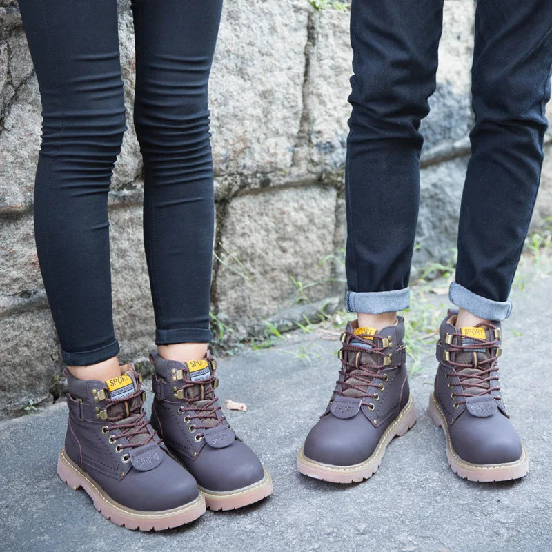 Genuine Leather Men's Winter Spring Ankle Treking Military Snow Yellow Tactical Boots Outdoor Footwear for Women Men Work Shoes