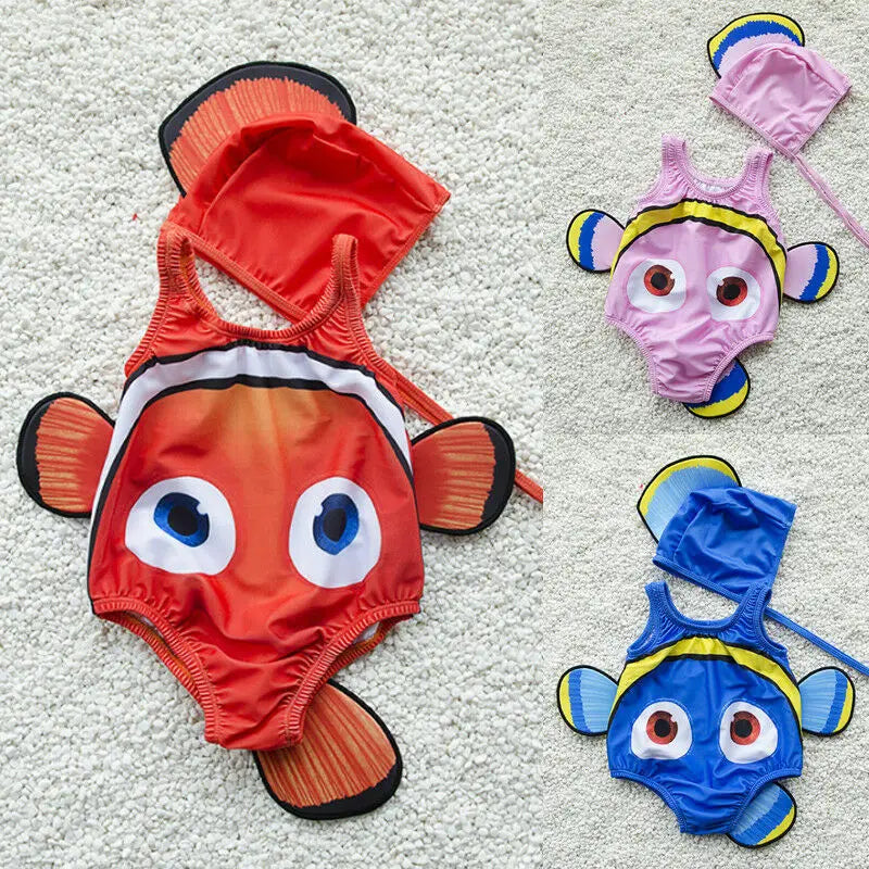 Citgeett Summer Kids Baby Girl Swimwear Cartoon Goldfish Swimsuit Beachwear Bathing Costume - Sun Studio