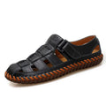 MIXIDELAI Summer Men Sandals 2025 Leisure Beach Men Shoes High Quality Split Leather Sandals The Men's Sandals Big Size 39-47 - Sun Studio