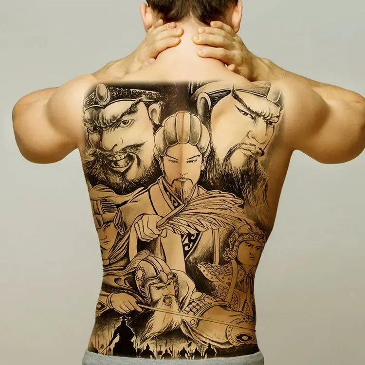 temporary tattoo stickers new designs skull Witch evil black waterproof temporary flash tattoos full back chest for men women - Sun Studio