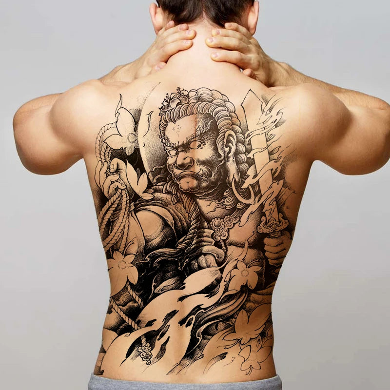 temporary tattoo stickers new designs skull Witch evil black waterproof temporary flash tattoos full back chest for men women - Sun Studio