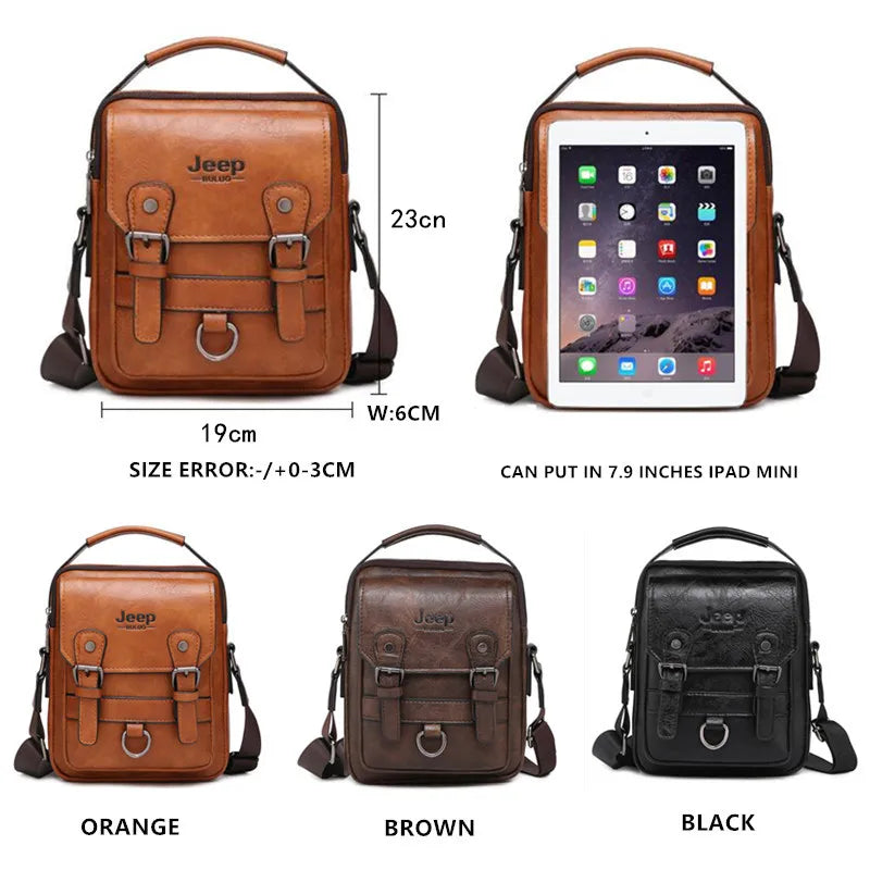 JEEP BULUO Multi-function Business Handbags Men New Man's Shoulder Bag Large Capacity Leather Messenger Bag Crossbody Big Brand - Sun Studio