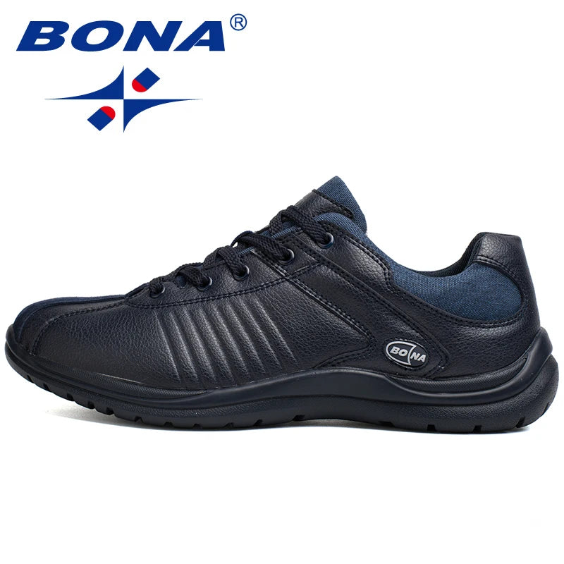 BONA New Style Men Casual Shoes Lace Up Hand Made Microfiber Men Shoes Comfortable Flat Shoes Men Soft Light Fast Free Shipping - Sun Studio