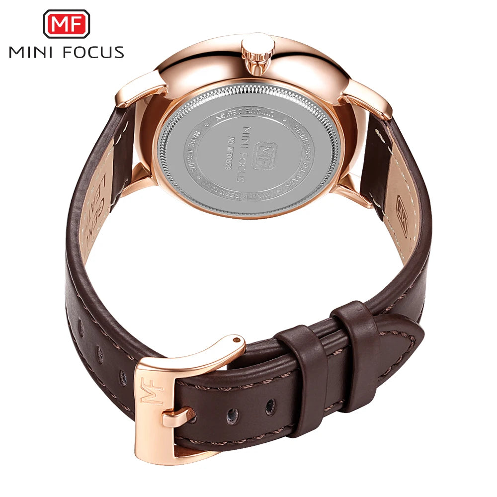 MINI FOCUS Men Watch Top Brand Luxury Quartz Watches Mens Casual Fashion Genuine Leather Male Wristwatch New Waterproof Clock - Sun Studio