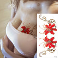 1piece Body art  flash henna tattoo fake temporary tattoos stickers rose peony flowers arm shoulder tattoo waterproof women - Sun Studio