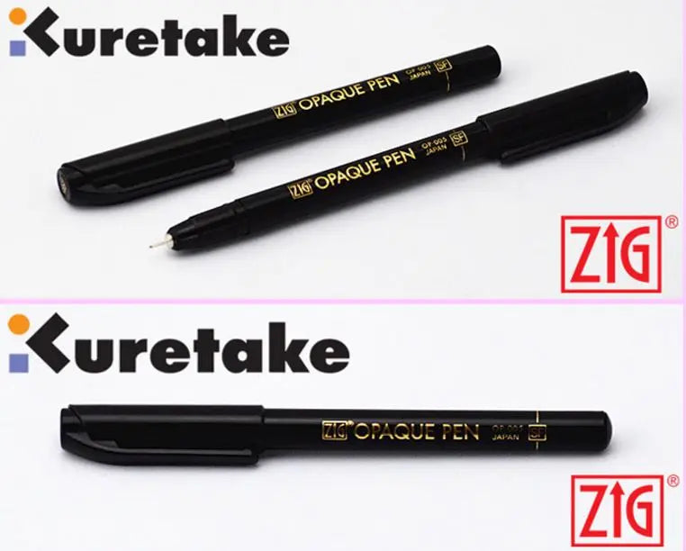 ZIG Markers Kuretake Brush Pen Film Opaque Pen Red & Black Graphic Japan Waterproof - Sun Studio