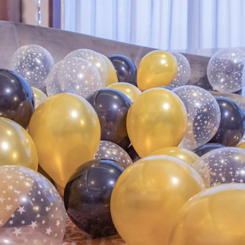20pcs 12 inch Latex Balloon Set Star Clear Pink Gold Balloons Wedding Decoration Baby Shower Birthday Party Supplies Home Decor - Sun Studio
