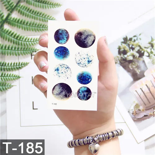 3D Temporary Tattoo Animal Blue Tiger Snake Moth For Boy Girl Children Tattoo Sticker Kids Watercolor Tatto Arm Art - Sun Studio
