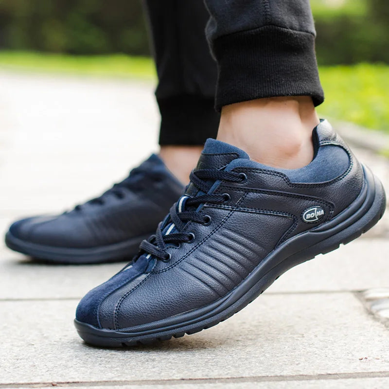 BONA New Style Men Casual Shoes Lace Up Hand Made Microfiber Men Shoes Comfortable Flat Shoes Men Soft Light Fast Free Shipping - Sun Studio