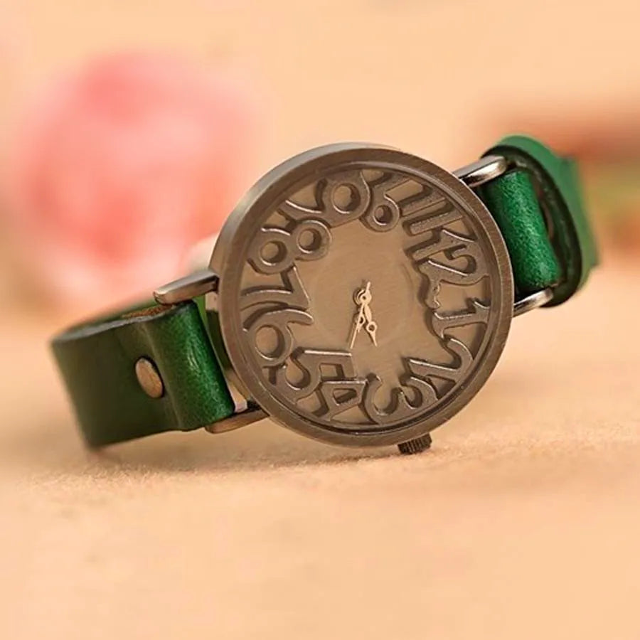 Shsby New Vintage Digital Hollow Genuine Cow Leather Strap Watches Women Dress Watches Female Quartz Watch Student Leisure Watch - Sun Studio