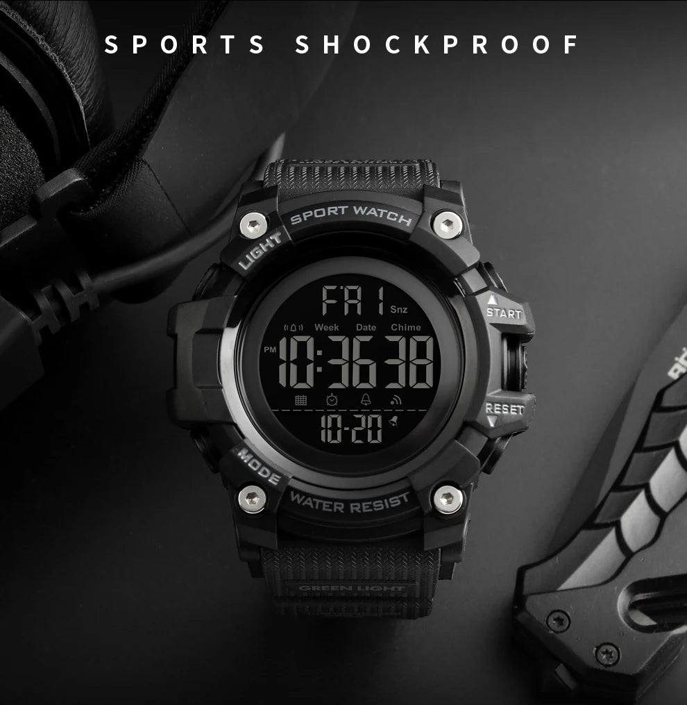 SKMEI Shockproof 2 Time Sport Watch Stopwatch Count Down Mens Digital Watches Waterproof Soft Clock For Male reloj hombre 1384 - Sun Studio