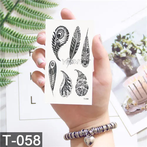 3D Temporary Tattoo Animal Blue Tiger Snake Moth For Boy Girl Children Tattoo Sticker Kids Watercolor Tatto Arm Art - Sun Studio