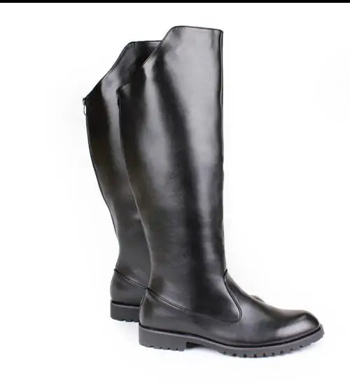 Men British Honour Guard Motorcycle Riding Equestrian Mens Boots Knee High Casual Zipper Cowboy Leather stage boots size 37 46 - Sun Studio