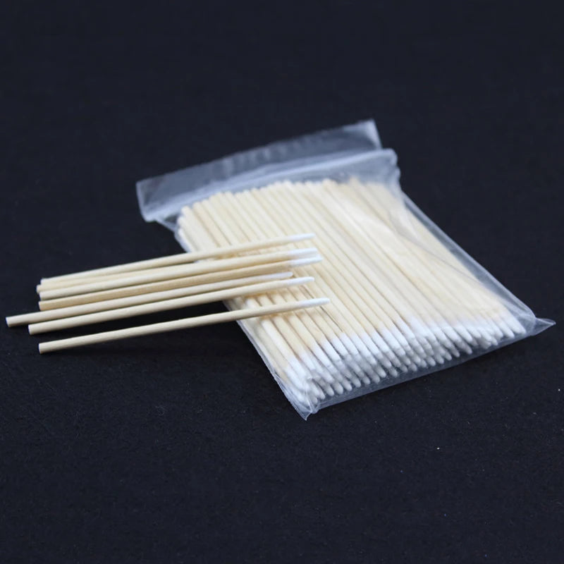 Microblading 100pcs Wooden Cotton Swab Cosmetics Permanent Makeup Health Ear Jewelry 7 CM Clean Sticks Buds Tip - Sun Studio