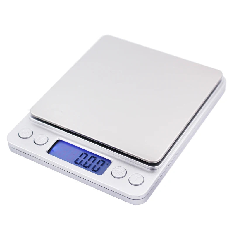 500g x 0.01g Portable Mini Electronic Food Scales Pocket Case Postal Kitchen Jewelry Weight Balance Digital Scale With 2 Tray - Sun Studio
