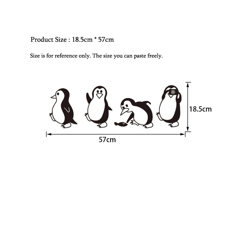 Cute Little Penguin Wall Sticker Home Decor Children's Room Living Room Background Decoration Mural Art Decals Animal Stickers - Sun Studio