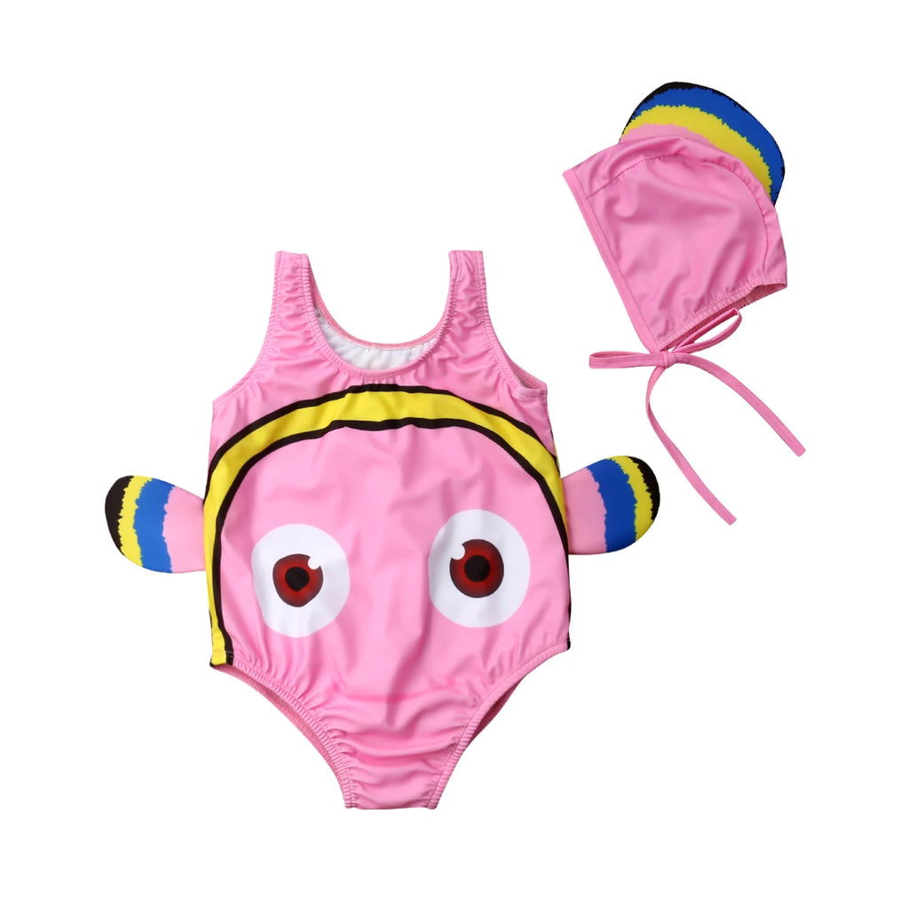 Citgeett Summer Kids Baby Girl Swimwear Cartoon Goldfish Swimsuit Beachwear Bathing Costume - Sun Studio