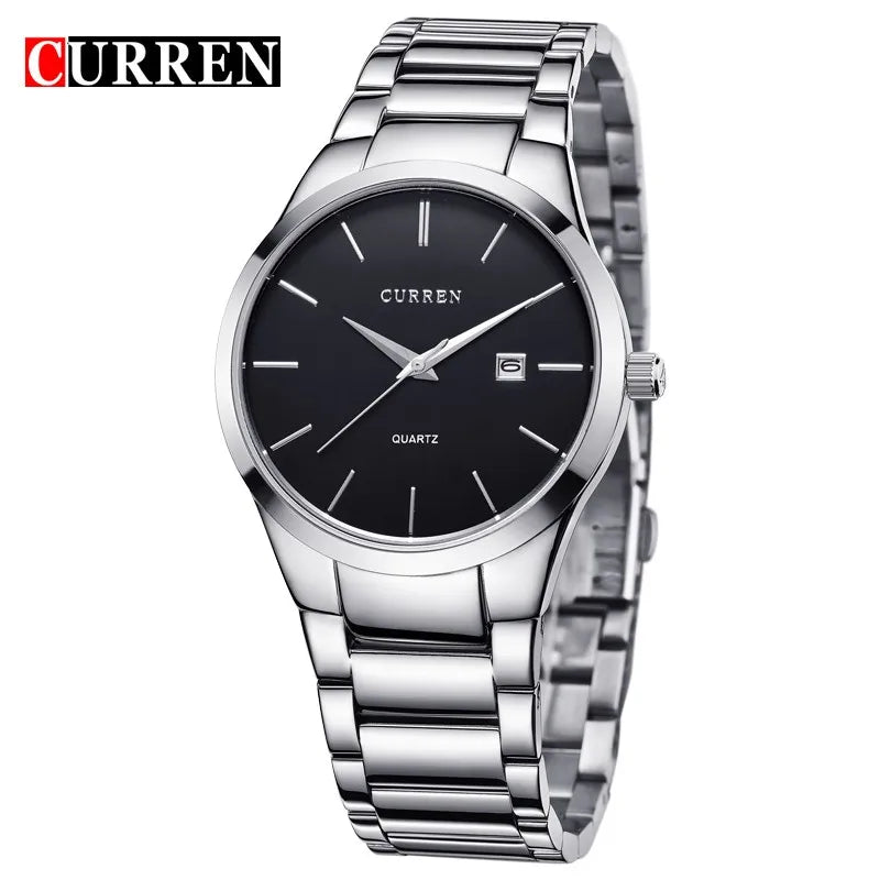 Curren Men Watches Top Brand Luxury Male Watch Full Steel Display Date Fashion Quartz-Watch Business Men's Watch Reloj Hombre - Sun Studio