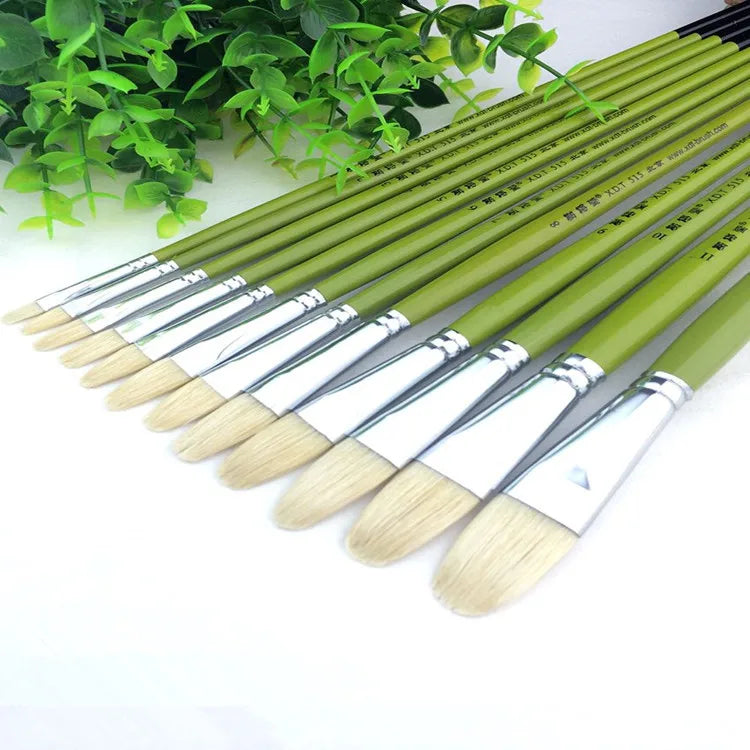 Senior oil painting pen brush bristle suit gouache 6 Pack Paint Brushes - Sun Studio