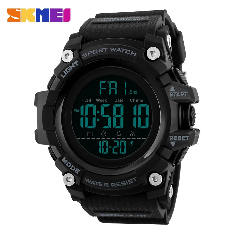 SKMEI Shockproof 2 Time Sport Watch Stopwatch Count Down Mens Digital Watches Waterproof Soft Clock For Male reloj hombre 1384